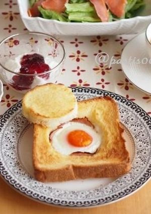 朝食に簡単♪ハムエッグなマヨトースト-レシピのメイン写真