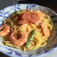 えびとアスパラの明太カルボナーラ