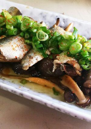 焦がし茸と焼きオイルサーディン-レシピのメイン写真