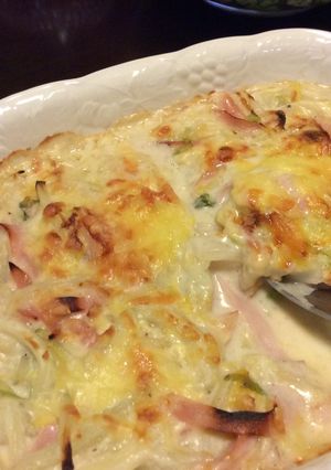 白菜の芯とハムのグラタン-レシピのメイン写真