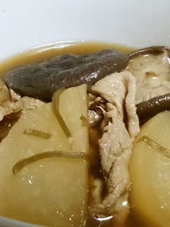 豚バラ大根と椎茸の煮物-レシピのメイン写真