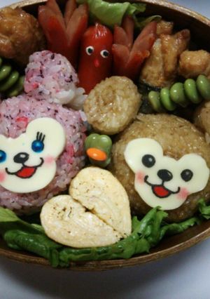 キャラ弁当 ダッフィーかわいい♪-レシピのメイン写真