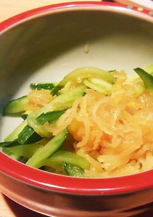 そうめんかぼちゃとキュウリのポン酢和え-レシピのメイン写真
