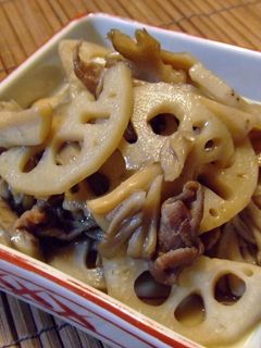 レンコン・まいたけと豚肉の炒め煮-レシピのメイン写真