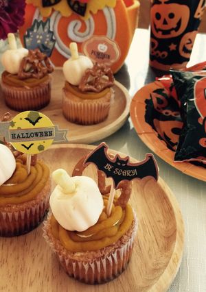 簡単ハロウィンパンプキンプチケーキ-レシピのメイン写真