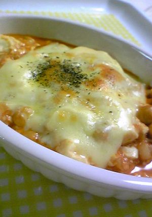 お豆腐と大豆のケチャップグラタン-レシピのメイン写真