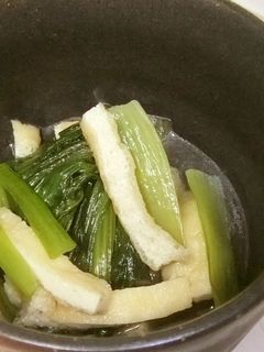 レンジで簡単♪小松菜と油揚げの煮浸し-レシピのメイン写真