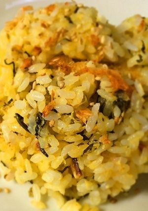 家の食材で☆高菜と桜エビの簡単おコゲ炒飯-レシピのメイン写真