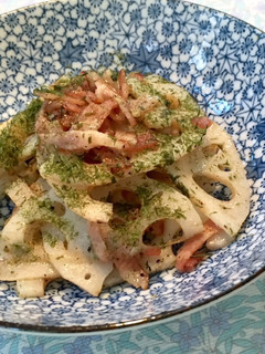 れんこんとベーコンで青海苔炒め-レシピのメイン写真