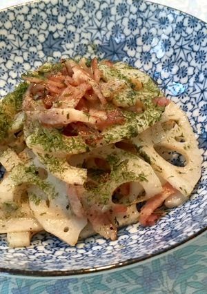 れんこんとベーコンで青海苔炒め-レシピのメイン写真