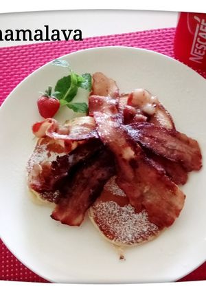 ウチの定番！パンケーキ＆カリカリベーコン-レシピのメイン写真