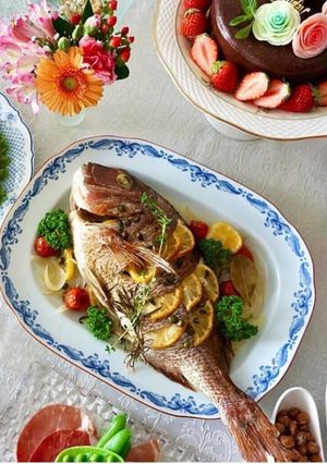 鯛とレモンのオーブン焼き🍋-レシピのメイン写真