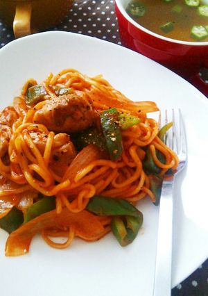 ちゃんぽん麺でナポリタン ちゃぽりたん♪-レシピのメイン写真