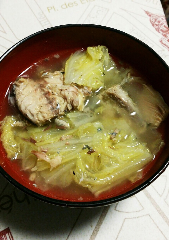 簡単白菜とサバ水煮缶のスープ-レシピのメイン写真