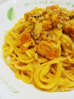 簡単❤かぼちゃとベーコンのクリームパスタ-レシピのメイン写真