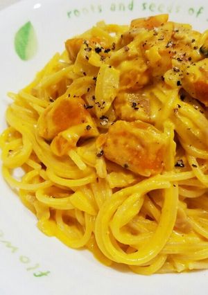 簡単❤かぼちゃとベーコンのクリームパスタ-レシピのメイン写真