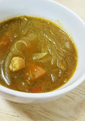 カレーの残りで！簡単生姜春雨スープ-レシピのメイン写真