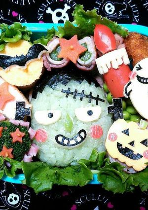 ハロウィン　キャラ弁☆フランケン-レシピのメイン写真