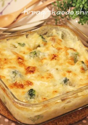 鶏肉とブロの味噌クリームマカロニグラタン-レシピのメイン写真