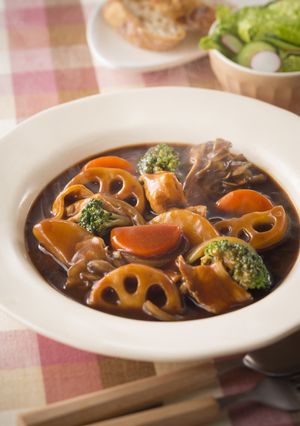 薄切り豚肉とれんこんのブラウンシチュー-レシピのメイン写真
