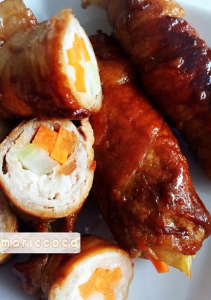 照り照り豚肉巻き*セロリと人参-レシピのメイン写真