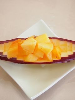 りんごと柿の飾り切り-レシピのメイン写真