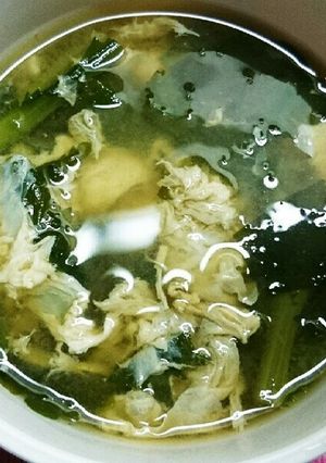 春菊と玉子の味噌汁-レシピのメイン写真