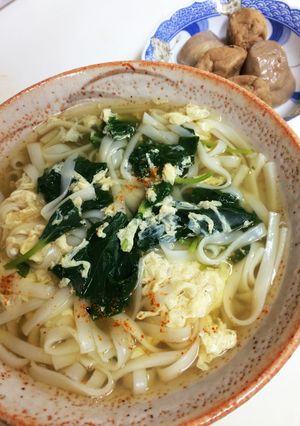 簡単ランチ 根三ツ葉とかき卵うどん献立-レシピのメイン写真