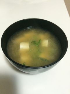 一人暮らしの大根菜の味噌汁-レシピのメイン写真