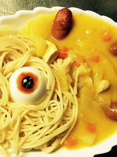 パスタ&カボチャシチューでハロウィン-レシピのメイン写真