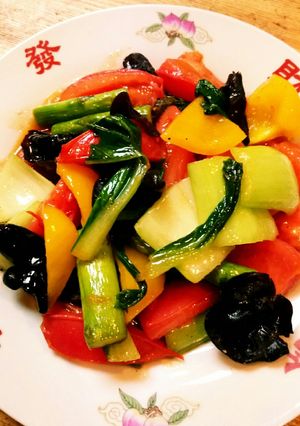 トマトとチンゲン菜の中華炒め-レシピのメイン写真