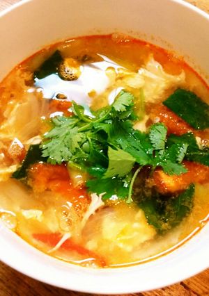 トマトとチンゲン菜のトムヤムスープ-レシピのメイン写真