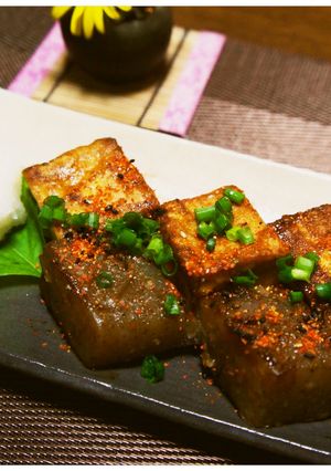 ポン酢で作る厚揚げ&こんにゃくステーキ-レシピのメイン写真