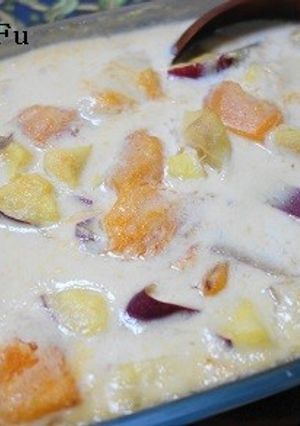さつま芋と柿のホットヨーグルトデザート-レシピのメイン写真