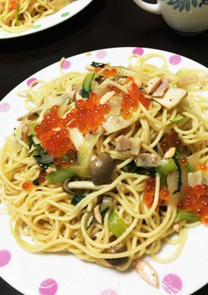 サーモンといくらの和風パスタ-レシピのメイン写真