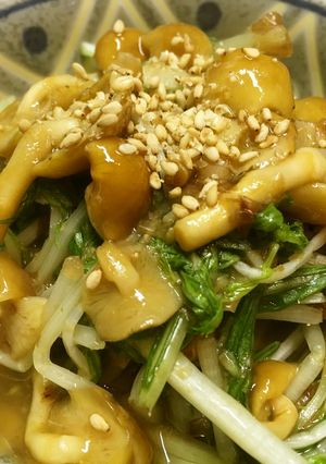 水菜となめこのポン酢炒め❀-レシピのメイン写真