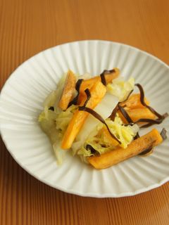 柿と白菜の塩昆布あえ-レシピのメイン写真