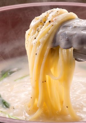 リッチクリーミー鍋の〆のクリーミーパスタ-レシピのメイン写真