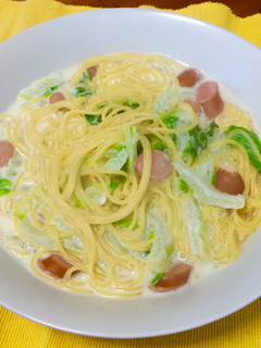 一人分 白菜のクリームパスタ-レシピのメイン写真