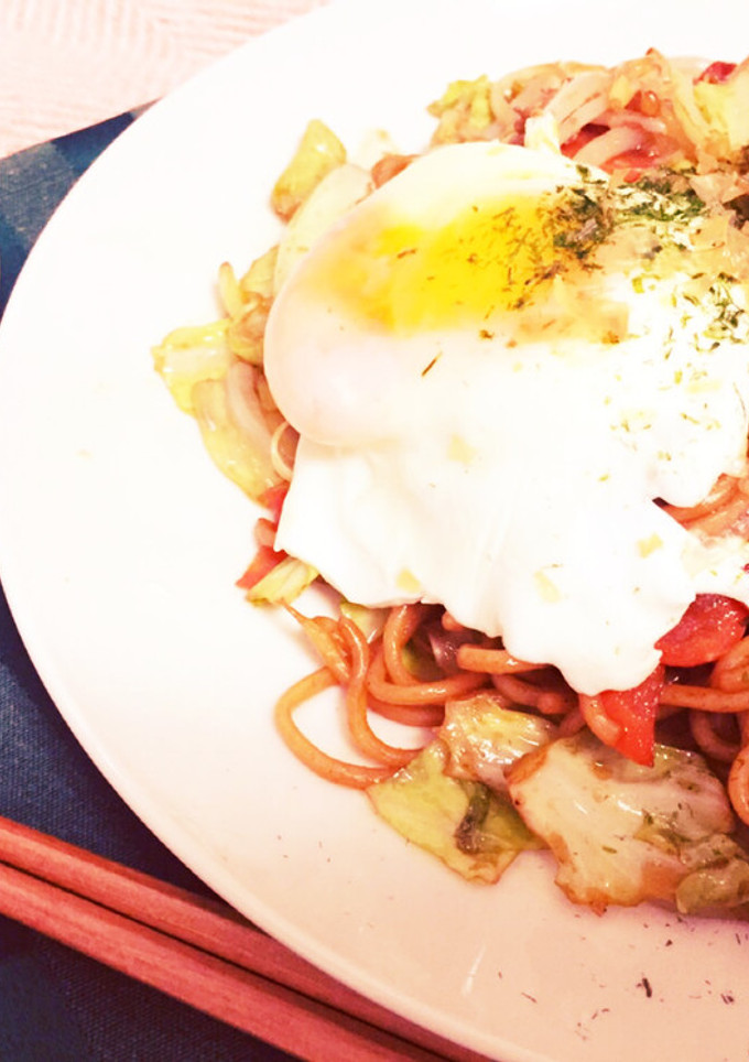 半熟卵とたっぷり野菜の富士宮焼きそば-レシピのメイン写真
