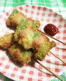 甘長ししとうとウインナーの串揚げ♫