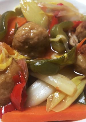 野菜たっぷり肉だんごの甘酢あんかけ-レシピのメイン写真
