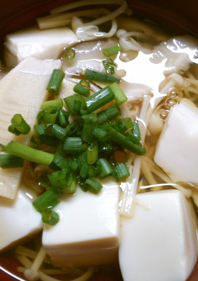 簡単！！ 筍と 豆腐 きのこのお吸い物-レシピのメイン写真