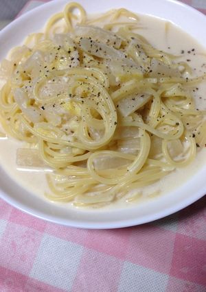 今日はリメイク味噌汁がミルクスープスパに-レシピのメイン写真
