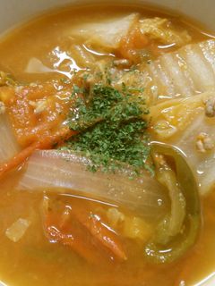 簡単!白菜とトマト挽き肉の煮込みスープ♪-レシピのメイン写真