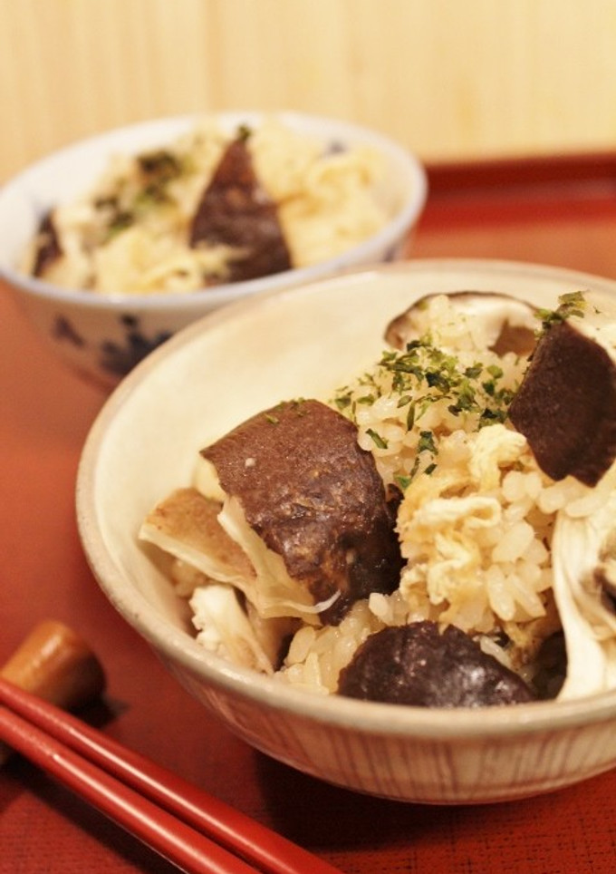 新米で♪生しいたけと油揚げの炊込みご飯-レシピのメイン写真