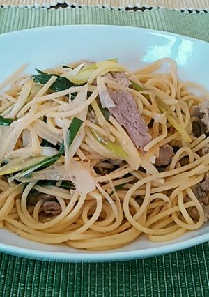 ジャポネーゼ　豚バラと長ネギのパスタ-レシピのメイン写真