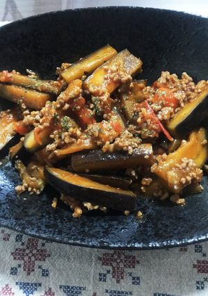 茄子 挽肉 トマトで簡単トマトソース炒め-レシピのメイン写真