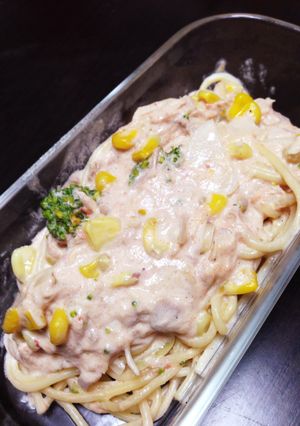 ツナのトマトクリームパスタ-レシピのメイン写真