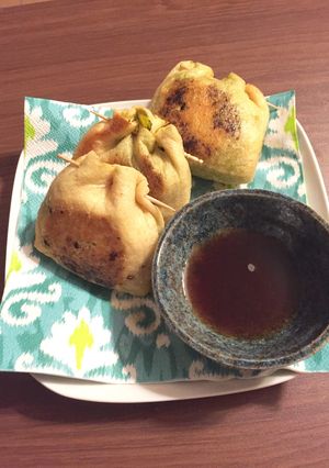 カボチャとひじきのキンチャク焼き-レシピのメイン写真